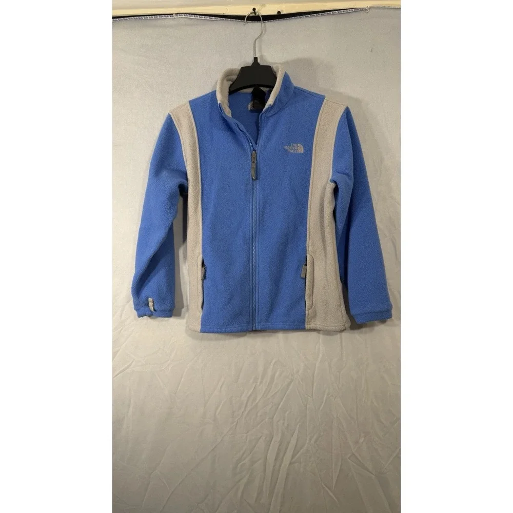 The‎ North Face Classic Fleece Jacket Girls Size L Light Blue Gray Fleece